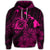 Hawaiian Hibiscus Sea Turtle Swim Polynesian Hoodie Pink - Polynesian Pride