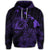 Hawaiian Hibiscus Sea Turtle Swim Polynesian Hoodie Purple - Polynesian Pride