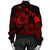 Hawaiian Hibiscus Sea Turtle Swim Polynesian Bomber Jacket - Red - AH - Polynesian Pride