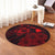 Hawaiian Hibiscus Sea Turtle Swim Polynesian Round Carpet - Red - AH - Polynesian Pride