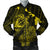 Hawaiian Hibiscus Sea Turtle Swim Polynesian Bomber Jacket - Yellow - AH Black Unisex - Polynesian Pride