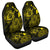 Hawaiian Hibiscus Sea Turtle Swim Polynesian Car Seat Covers - Yellow - AH Universal Fit Black - Polynesian Pride