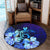 Hawaiian Hibiscus Tropical Deep Ocean Turtle Sea Round Carpet - AH - Polynesian Pride