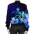 Hawaiian Hibiscus Tropical Deep Ocean Turtle Sea Bomber Jacket - AH - Polynesian Pride