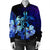 Hawaiian Hibiscus Tropical Deep Ocean Turtle Sea Bomber Jacket - AH - Polynesian Pride