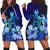 Hawaiian Hibiscus Tropical Deep Ocean Turtle Sea Hoodie Dress - AH Black - Polynesian Pride