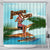 Hawaiian Hula Aboriginal Song Shower Curtain - AH 177 x 172 (cm) Black - Polynesian Pride