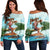 Hawaiian Hula Aboriginal Song Women's Off Shoulder Sweater - AH Black - Polynesian Pride