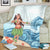 Hawaiian Hula Dance Cartoon Hibiscus Wave Premium Blankets - AH - Polynesian Pride