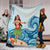 Hawaiian Hula Dance Cartoon Hibiscus Wave Premium Blankets - AH - Polynesian Pride