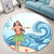 Hawaiian Hula Dance Cartoon Hibiscus Wave Round Carpet - AH - Polynesian Pride