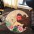 Hawaiian Hula Girl And Hibiscus Polynesian Round Carpet - AH - Polynesian Pride