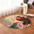 Hawaiian Hula Girl And Hibiscus Polynesian Round Carpet - AH - Polynesian Pride