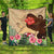 Hawaiian Hula Girl And Hibiscus Polynesian Premium Quilts - AH Black - Polynesian Pride