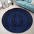 Hawaiian Kakau Honu Arc Polynesian Blue Round Carpet - AH - Polynesian Pride