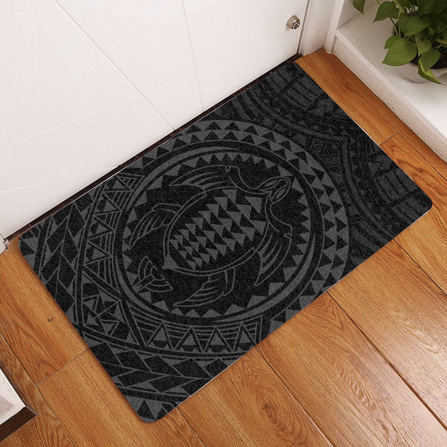 Hawaiian Kakau Honu Arc Polynesian Door Mat Gray AH Door Mat Gray - Polynesian Pride