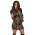 Hawaiian Kakau Honu Arc Polynesian Gold Hoodie Dress - AH - Polynesian Pride