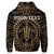 Custom Hawaiian Kakau Honu Arc Polynesian Gold Hoodie - Polynesian Pride