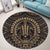 Hawaiian Kakau Honu Arc Polynesian Gold Round Carpet - AH - Polynesian Pride