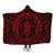 Hawaiian Kakau Honu Arc Polynesian Red Hooded Blanket - AH Hooded Blanket White - Polynesian Pride