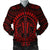 Hawaiian Kakau Honu Arc Polynesian Red Bomber Jacket - AH Black Unisex - Polynesian Pride