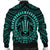 Hawaiian Kakau Honu Arc Polynesian Turquoise Bomber Jacket - AH - Polynesian Pride