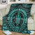 Hawaiian Kakau Honu Arc Polynesian Turquoise Premium Blankets - AH - Polynesian Pride