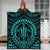 Hawaiian Kakau Honu Arc Polynesian Turquoise Premium Quilts - AH - Polynesian Pride