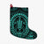 Hawaiian Kakau Honu Arc Polynesian Turquoise Christmas Stocking - AH Christmas Stocking 26 X 42 cm Black - Polynesian Pride