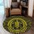 Hawaiian Kakau Honu Arc Polynesian Yellow Round Carpet - AH - Polynesian Pride