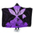 Hawaiian Kanaka Hooded Blanket Hibiscus Polynesian Love - Violet - AH Hooded Blanket White - Polynesian Pride