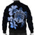 Hawaiian Kanaka Hibiscus Plumeria Mix Polynesian Turtle Bomber Jacket - Blue - AH - Polynesian Pride