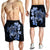 Hawaiian Kanaka Hibiscus Plumeria Mix Polynesian Turtle Men's Shorts - Blue - AH - Polynesian Pride