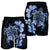 Hawaiian Kanaka Hibiscus Plumeria Mix Polynesian Turtle Men's Shorts - Blue - AH - Polynesian Pride