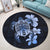 Hawaiian Kanaka Hibiscus Plumeria Mix Polynesian Turtle Round Carpet - Blue - AH - Polynesian Pride