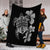 Hawaiian Kanaka Hibiscus Plumeria Mix Polynesian Turtle Premium Blankets - Gray - AH - Polynesian Pride