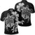 Hawaiian Kanaka Hibiscus Plumeria Mix Polynesian Turtle Polo Shirt Gray Unisex Black - Polynesian Pride