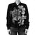 Hawaiian Kanaka Hibiscus Plumeria Mix Polynesian Turtle Bomber Jacket - Gray - AH - Polynesian Pride