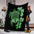 Hawaiian Kanaka Hibiscus Plumeria Mix Polynesian Turtle Premium Blankets - Green - AH - Polynesian Pride