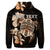 Custom Hawaiian Kanaka Hibiscus Plumeria Mix Polynesian Turtle Hoodie Orange - Polynesian Pride