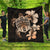 Hawaiian Kanaka Hibiscus Plumeria Mix Polynesian Turtle Premium Quilts - Orange - AH Black - Polynesian Pride