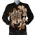 Hawaiian Kanaka Hibiscus Plumeria Mix Polynesian Turtle Bomber Jacket - Orange - AH Black Unisex - Polynesian Pride