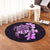 Hawaiian Kanaka Hibiscus Plumeria Mix Polynesian Turtle Round Carpet - Pink - AH - Polynesian Pride