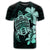 Hawaiian Kanaka Hibiscus Plumeria Mix Polynesian Turtle T Shirt Turquoise - Polynesian Pride