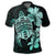 Hawaiian Kanaka Hibiscus Plumeria Mix Polynesian Turtle Polo Shirt Turquoise - Polynesian Pride