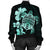 Hawaiian Kanaka Hibiscus Plumeria Mix Polynesian Turtle Bomber Jacket - Turquoise - AH - Polynesian Pride