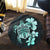 Hawaiian Kanaka Hibiscus Plumeria Mix Polynesian Turtle Round Carpet - Turquoise - AH - Polynesian Pride