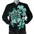 Hawaiian Kanaka Hibiscus Plumeria Mix Polynesian Turtle Bomber Jacket - Turquoise - AH Black Unisex - Polynesian Pride