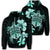 Hawaiian Kanaka Hibiscus Plumeria Mix Polynesian Turtle Hoodie Turquoise Unisex Art - Polynesian Pride