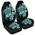 Hawaiian Kanaka Hibiscus Plumeria Mix Polynesian Turtle Car Seat Covers - Turquoise - AH Universal Fit Black - Polynesian Pride